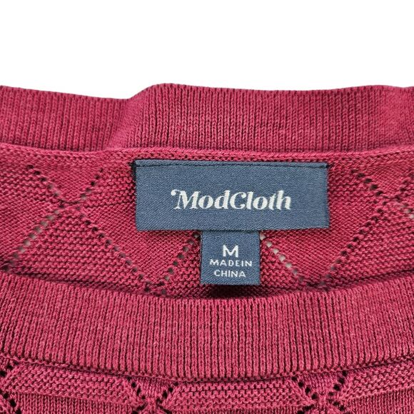 Modcloth Short Sleeve Textured Sweater, Size Mauve, Medium, Excellent Condition - Picture 10 of 15